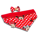 Bandana ajustável para cachorro com estampa Minnie poá clássica