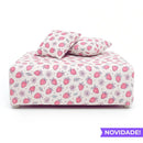 lençol com elástico para cama de pet estampa Morango do Amor